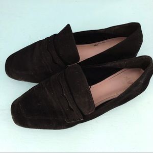 Black Faux Suede Loafers